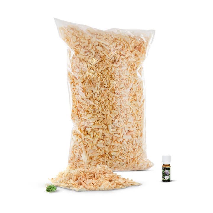 1kg Zirbenspäne "1. Wahl" + Bio Zirbenöl (10ml) für den Großhandel von Zirbelino