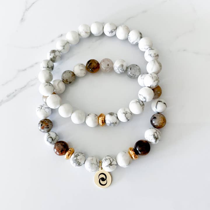 Positive Thinking Crystal Bracelet Howlite Stack for wholesale by everlur