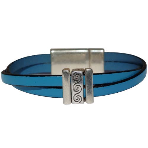 The Essence of Silver – Großhandel Armreif – Damen Scroll Lederarmband
