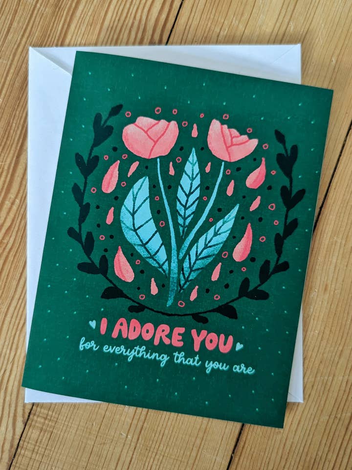 Jeg elsker dig - sød romantisk lykønskningskort for engroshandel hos Sadsquatch