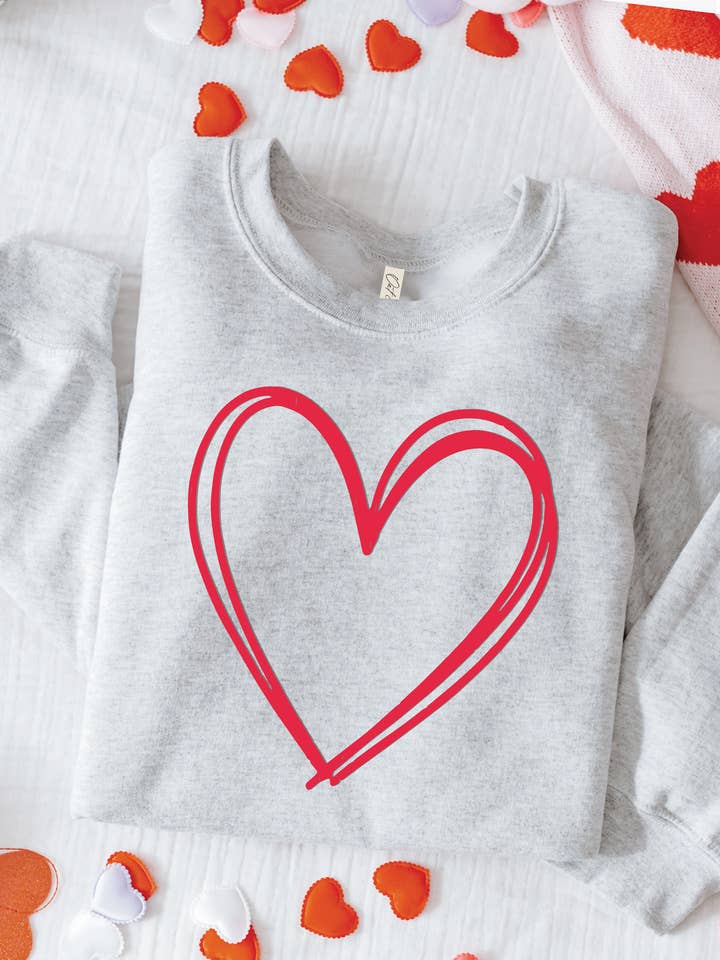 OAT COLLECTIVE - Wholesale Graphic Sweatshirt - Women's - HEART PUFF Graphic Sweatshirt4
