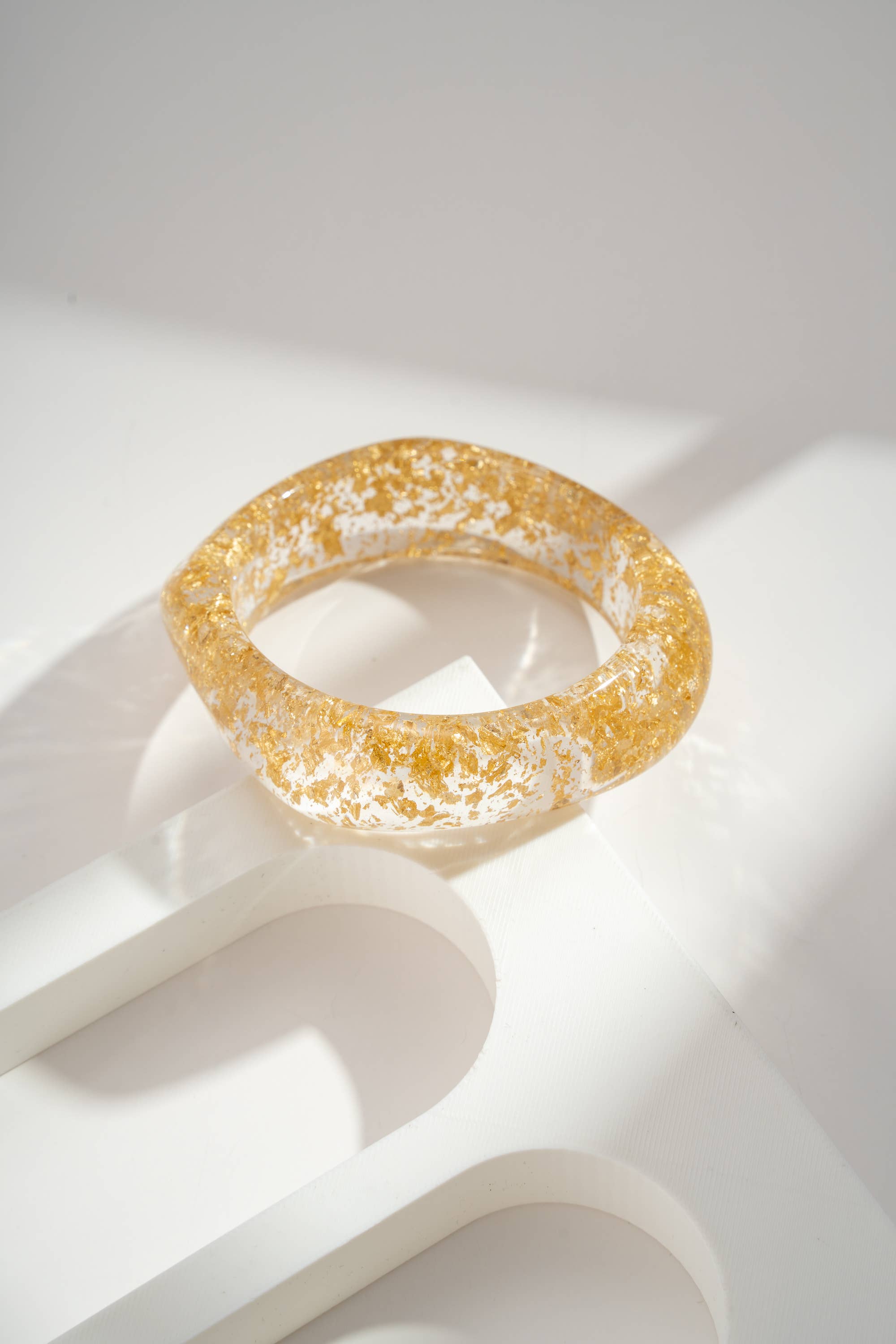 COSMOS - Wholesale Bangle Bracelet - Transparent Resin Bracelet Gold Stainless Steel1