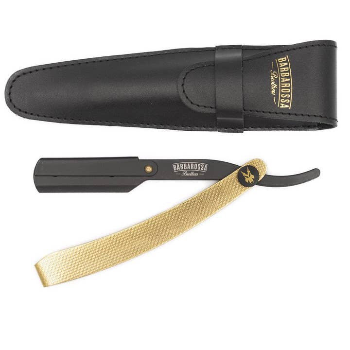 Barbarossa Brothers Online - Wholesale Recht scheermes - Heren - Zwarte Vrijdag - Open Scheermes - De Jolly Roger - 24k Verguld5