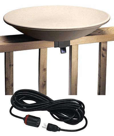 BestNest Inc - Wholesale Bird Bath - Deck Mounted Heated Bird Bath, Stone Color1