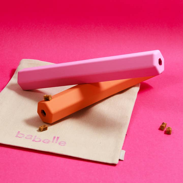 Babelle For Dogs - Wholesale Pet Toy - Dog - The Treat Tube - Pet Enrichment toy - pink