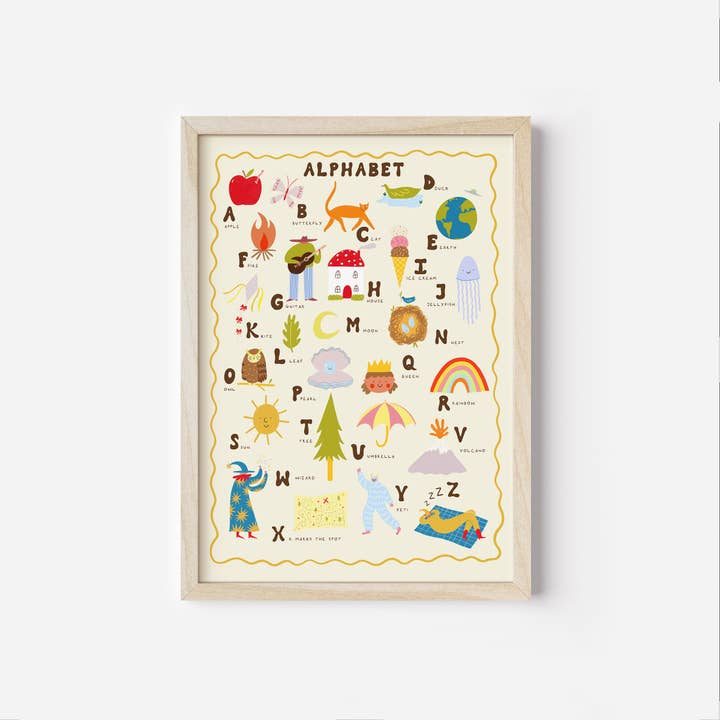 Little Black Cat Illustrated Goods - Wholesale Art Print - Kids & Baby - Illustrated Alphabet Art Print | Children's Wall Art | Kids 3