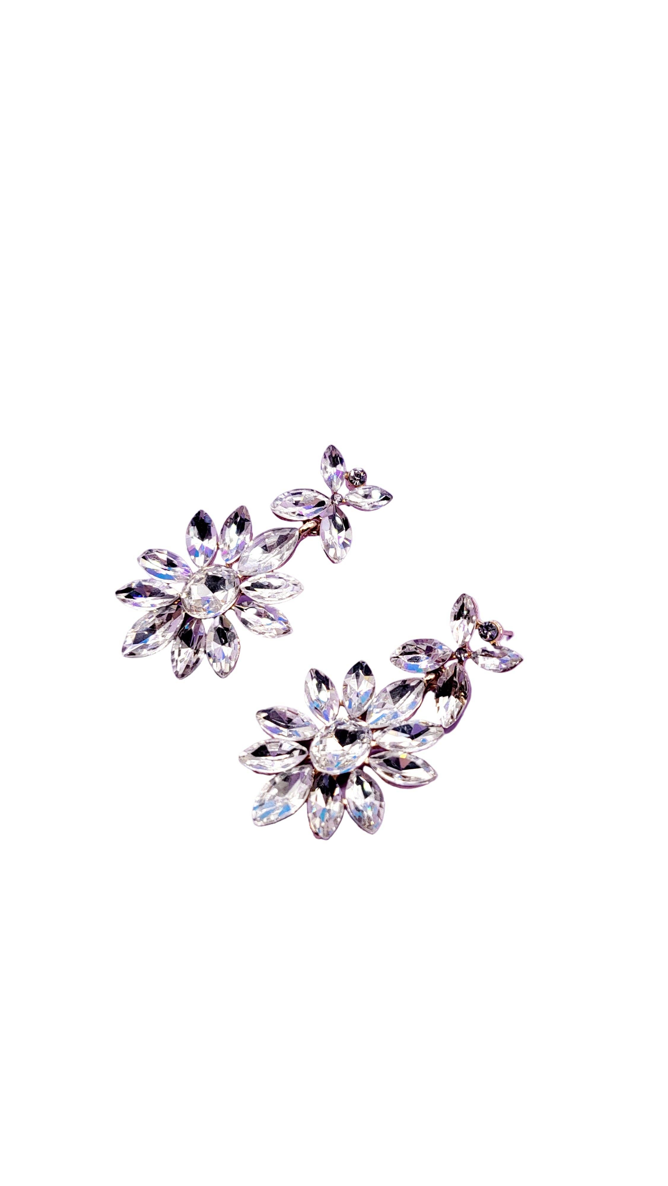 Arya Jewellery Wholesale – wholesale Dangle earrings – Black Flower Crystal Drop & Dangle Earrings2