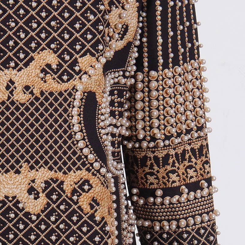 Color as pictures CT95 Beaded V-Neck Long-Sleeve Trench Coat for Women for wholesale on Faire12