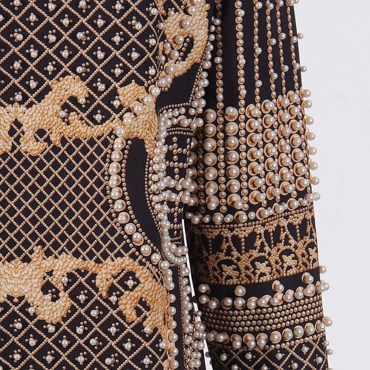 Color as pictures CT95 Beaded V-Neck Long-Sleeve Trench Coat for Women for wholesale on Faire12