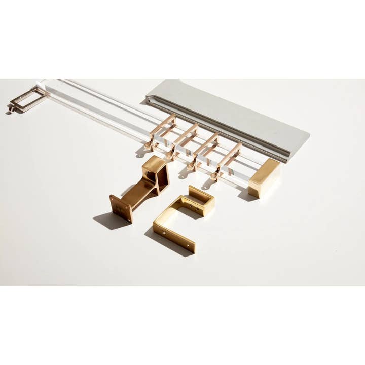 LuxHoldups - Wholesale Curtain Rod - Lucite End Cap for Rectangular Rod Curtain Finials