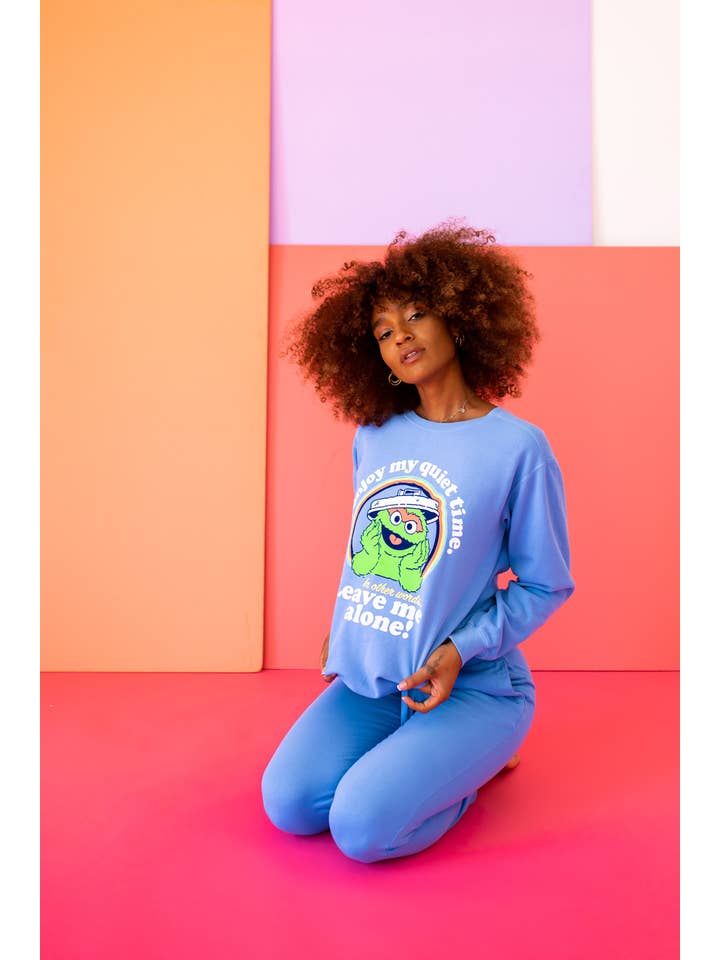 Blue Anti-Social Oscar The Grouch Sweatshirt for wholesale on Faire9