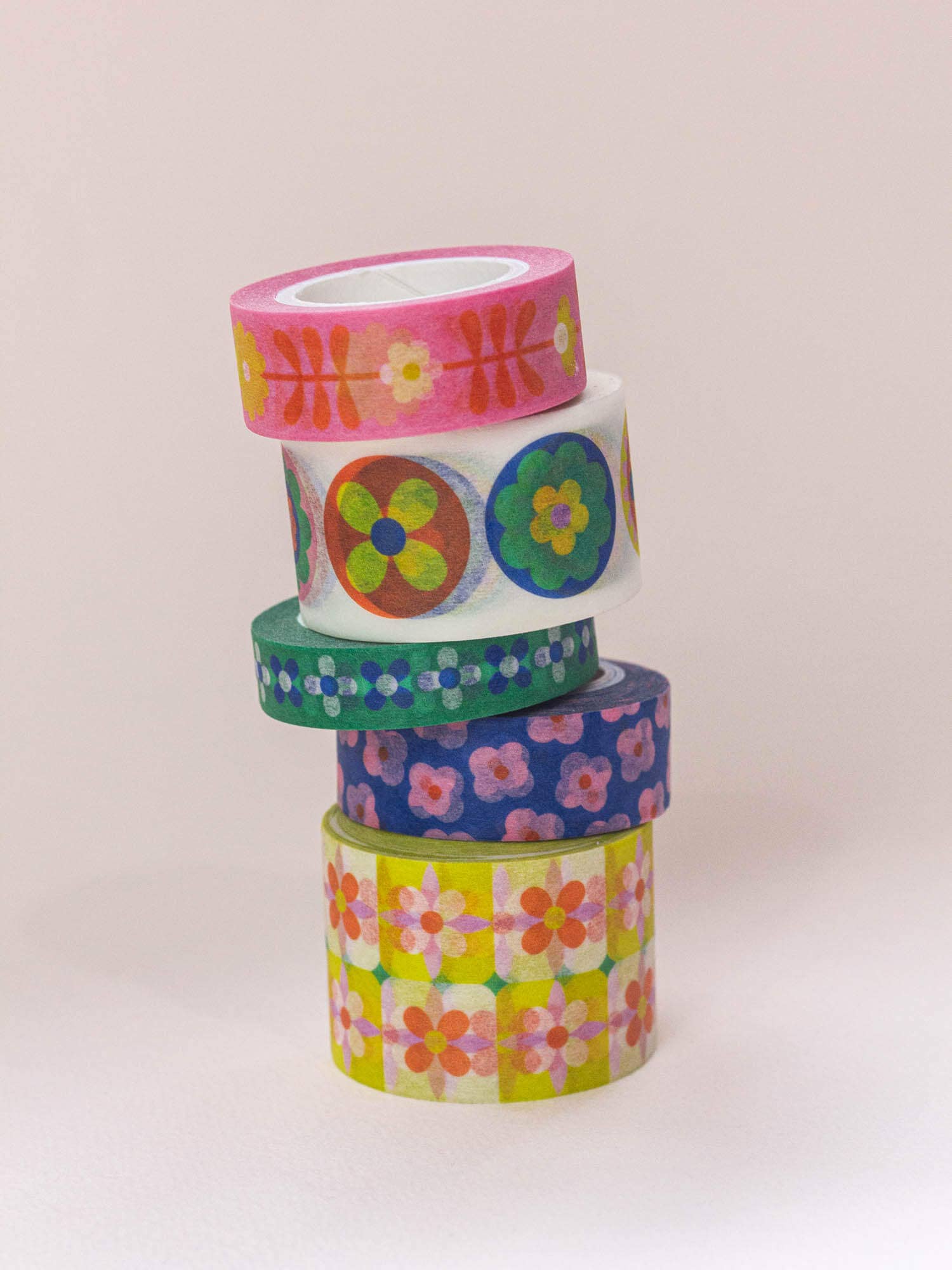 My Darlin' - Wholesale Washi Tape - Flowerchain 10mm • Dainty Retro Flowers Skinny Washi Tape1