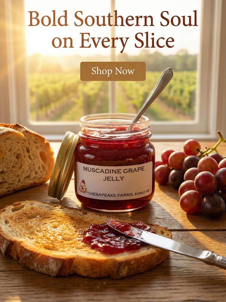 Organic Muscadine Grape Jelly: Small Batch Arkansas Grown for wholesale by Chesapeake Farms LLC