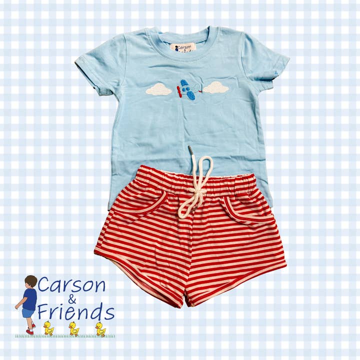 Carson and Friends Airplanes Short Set for wholesale by Carson & Friends