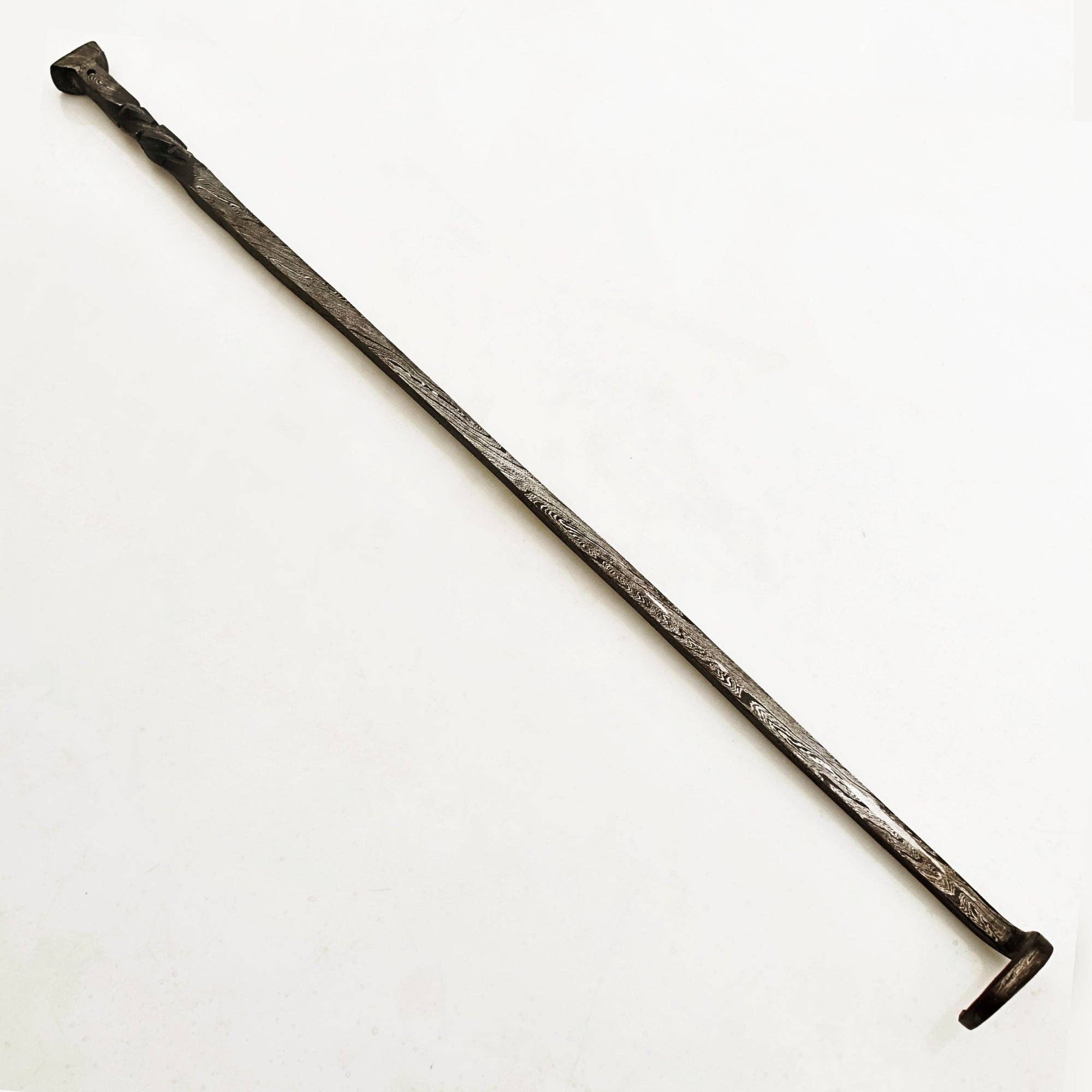 Ruddock Bros. LLC - Wholesale Outdoor Grill Tools - 20" Pigtail Meat Flipper - Damascus Steel2