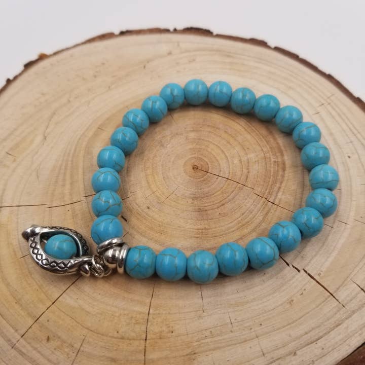 CHAKRA JEWELRY - Wholesale Beaded Bracelet - Handmade Natural Turquoise Beaded Bracelet