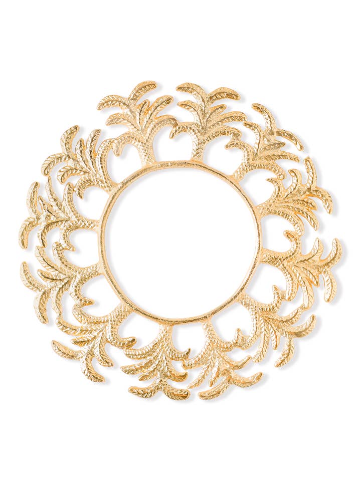 Piatto di Ricarica in Alluminio con Foglia di Palma Dorata – 13" per la vendita all'ingrosso da parte di Tiramisu