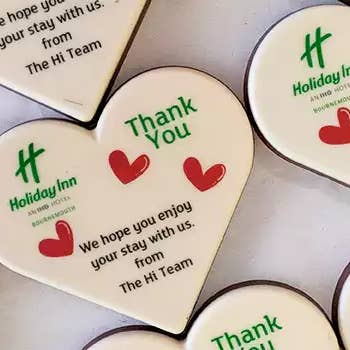 Printed Chocolates Large Star, Heart or Tree for wholesale by Printed Chocolates ltd