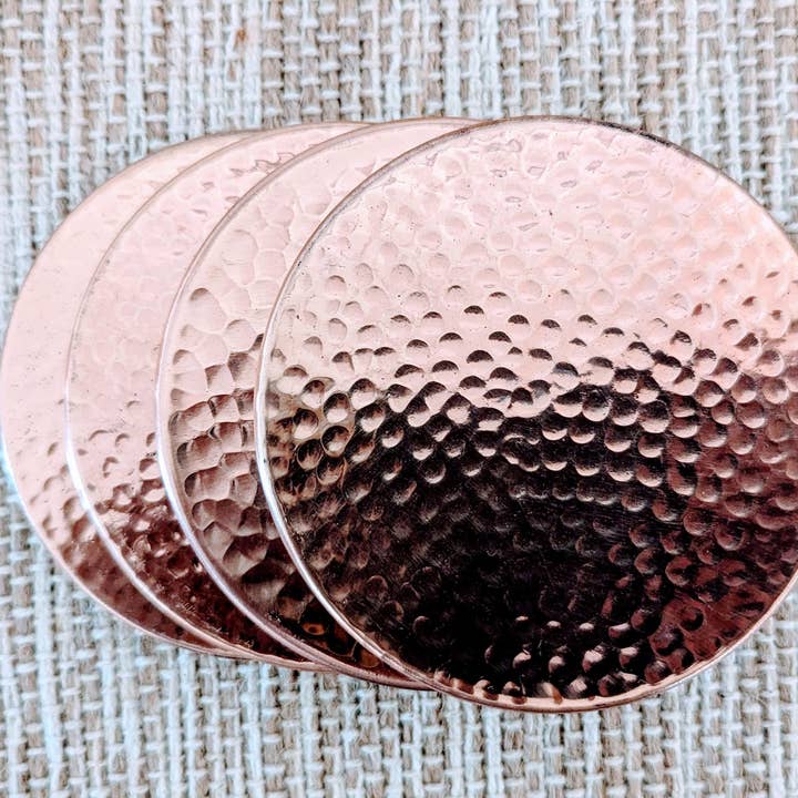Tara Handicraft – wholesale Underlägg – Ren koppar & mässing glasunderlägg uppsättning av 4