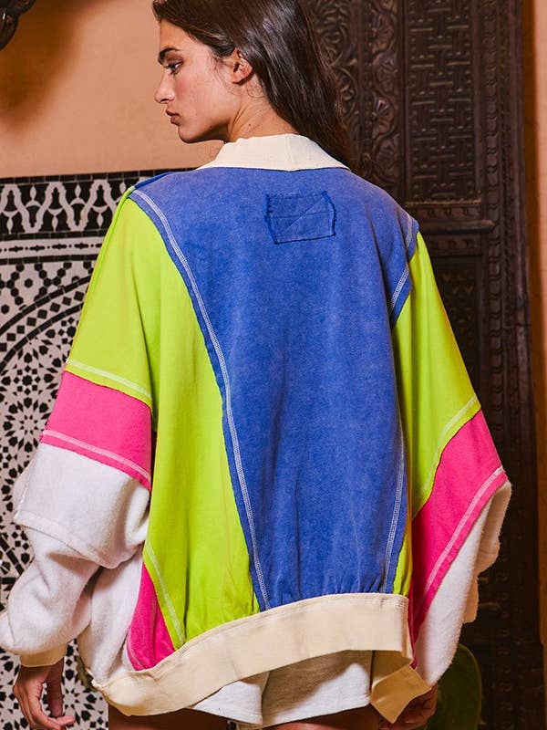 BUCKETLIST - Wholesale Jacket - Women's - IJ3119 Colorblock Zip Up Jacket38