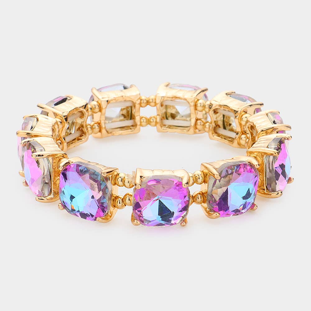 Sensibling Corp. - Wholesale Link & chain bracelet - Cushion Square Stone Stretch Evening Bracelet21