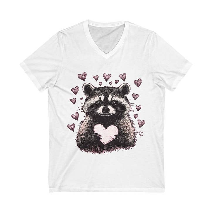 Raccoon with a Heart Shirt and Sweatshirt, Cozy Sweatshirt for wholesale by Upside Down Owl Farm