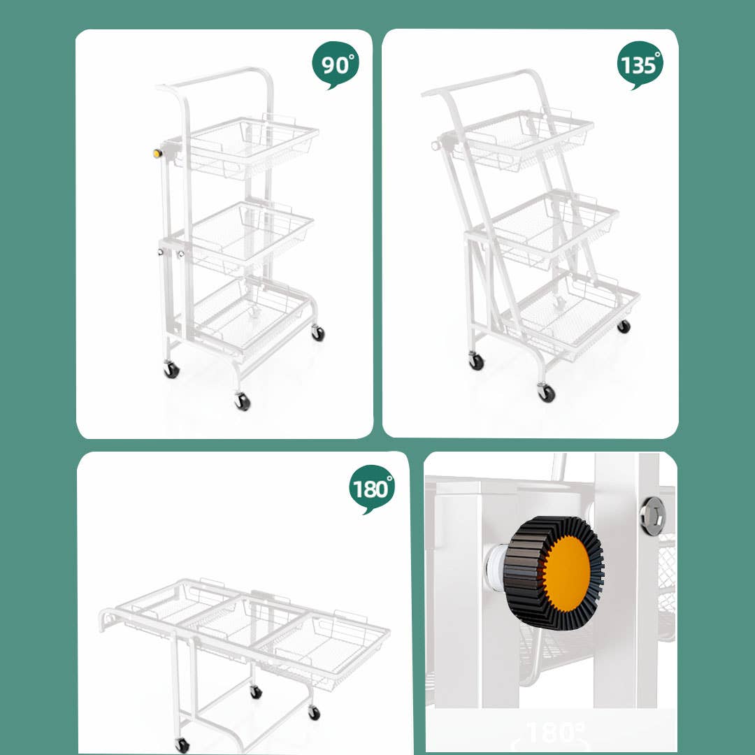 SOGA International Pty Ltd - Wholesale Kitchen Storage/Organizer - SOGA 3 Tier Adjustable Kitchen Shelves with Wheels White3