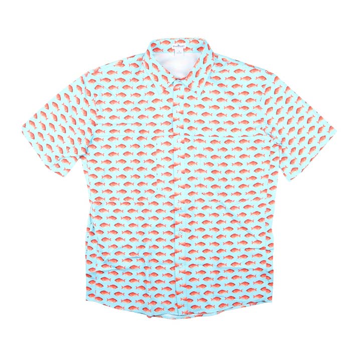 BlueQuail Clothing Co. - Wholesale Button Down Shirt - Men's - Men's - Red Snapper Short Sleeve Shirt