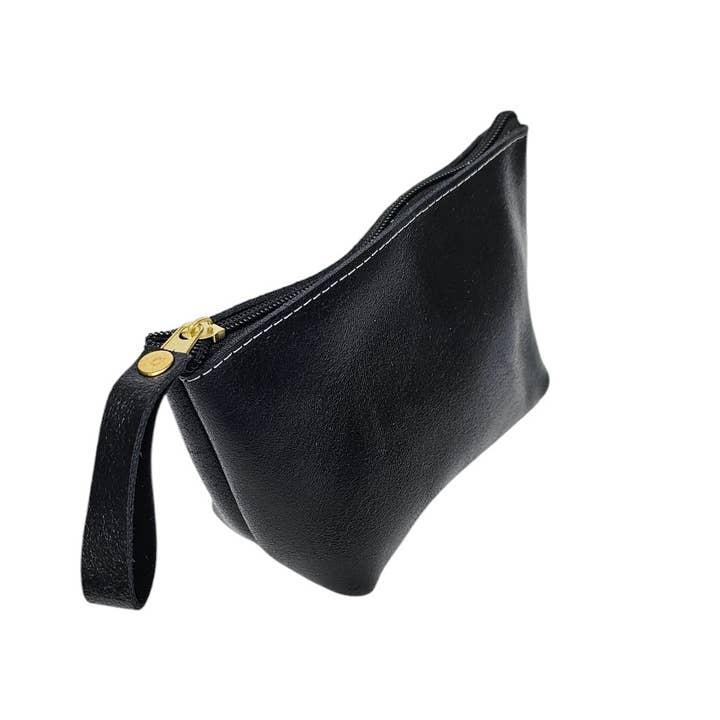 MBH Leather - Wholesale Makeup/Cosmetic Bag - ReLeather Makeup Bag- Black1