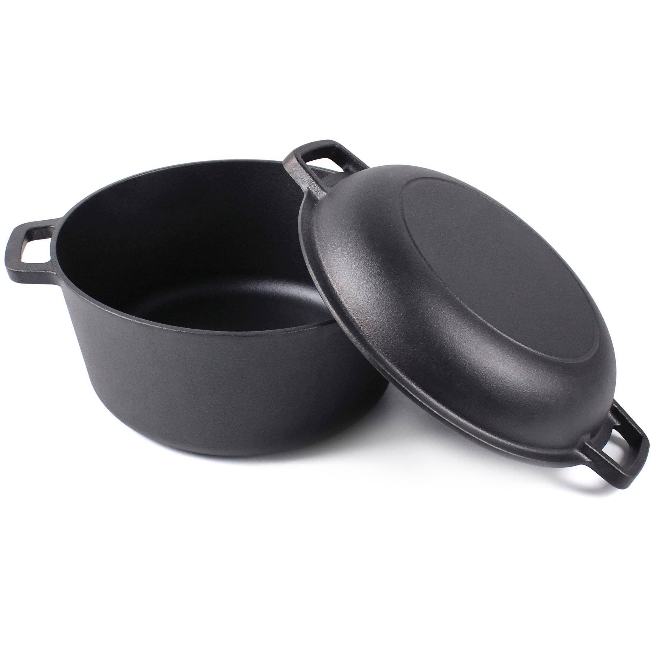 Crucible Cookware - Wholesale Cooking Pot - Cast Iron Dutch Oven with Skillet Lid - 10.23” (26 cm) Diame6