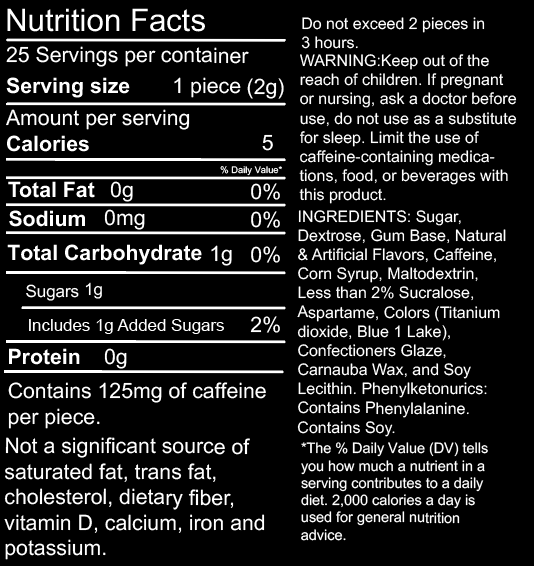 Maax Caffeine Gum – Engroshandel Tyggegummi – Maax Caffeine Gum | 125mg pr. Stykke | 40 stykker pr. Taske3
