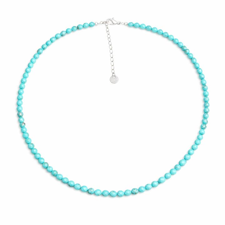 Collana delicata in turchese con chiusura in argento sterling per la vendita all'ingrosso da parte di The Blue Yogi