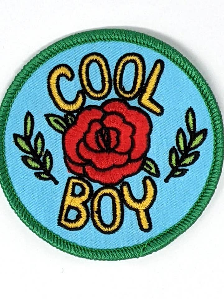Embroidered Patch: Cool Boy (Rose) By Benji Nate for wholesale by Silver Sprocket