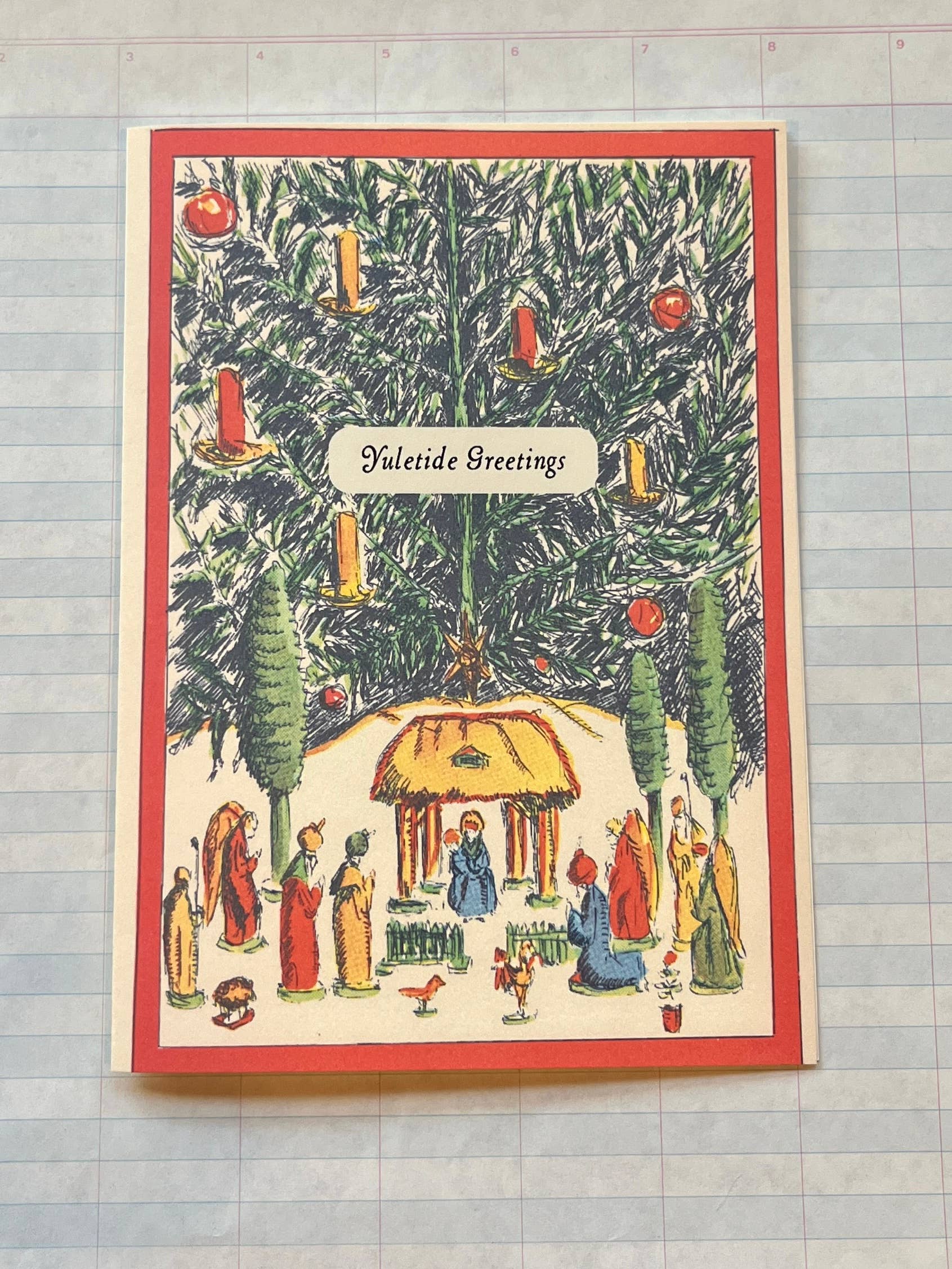 Parcel – wholesale Christmas card – Yuletide Greetings Tree Holiday Card0