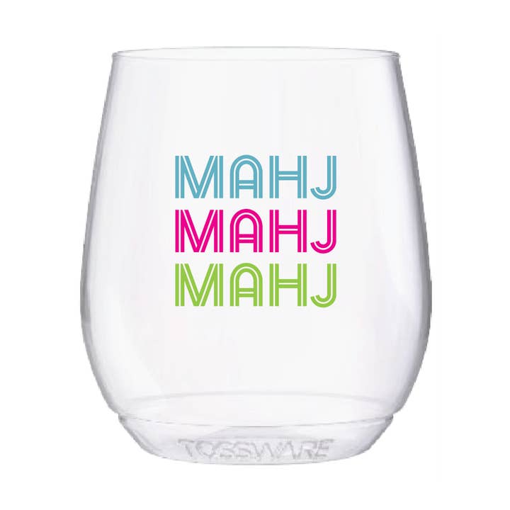 Mahj Mahj Mahj Shatterproof Wine Glasses for wholesale by MADdesign