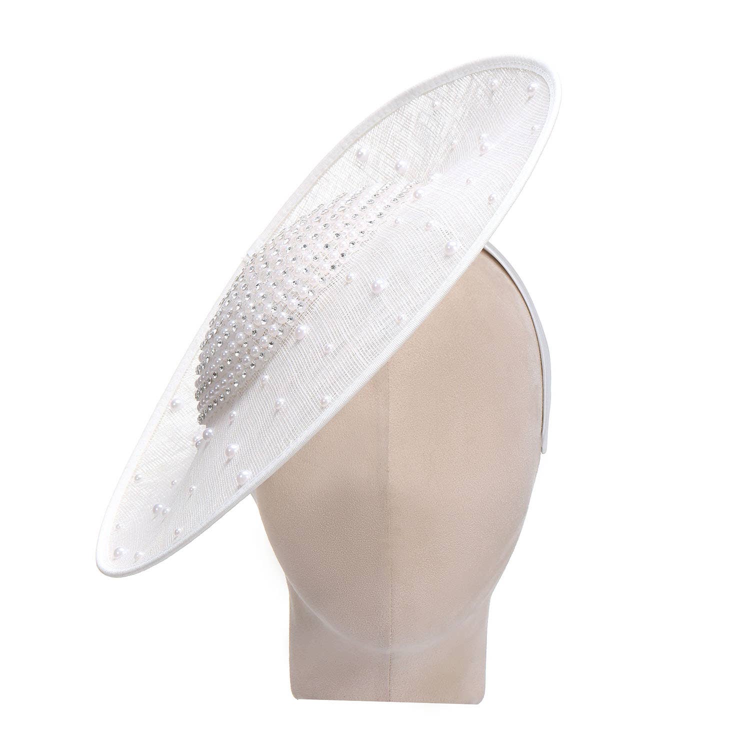 PEACH ACCESSORIES - Wholesale Fascinator Hat - Women's - Elegant Pearl Embellished Fascinator TGHW4358