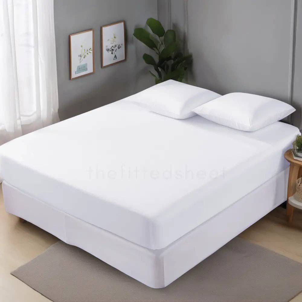 The Fitted Sheets – wholesale Fitted sheets – White Mfiber fitted sheet 16 Inches Deep 100% Polyester7