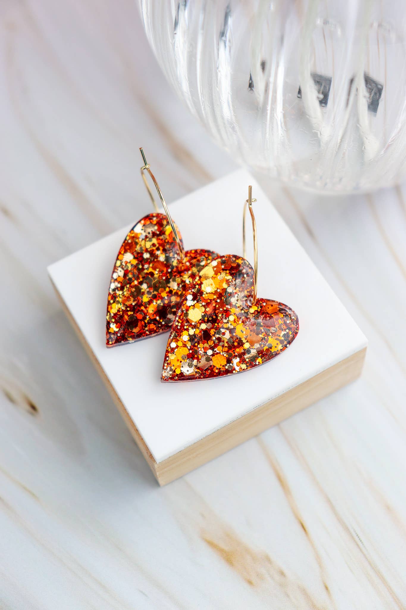 CG Home - Wholesale Dangle Earrings - Mimi Bronze Glitter Earrings2