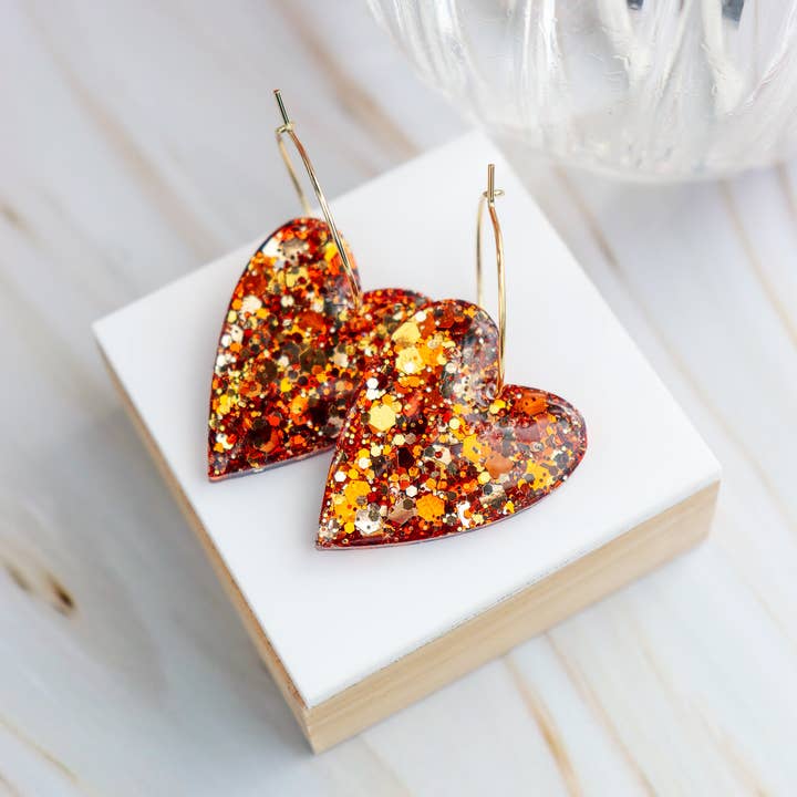 CG Home - Wholesale Dangle Earrings - Mimi Bronze Glitter Earrings2