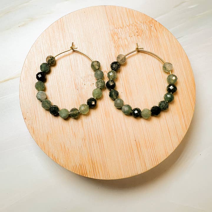 Santore Jewelry Company - Wholesale Hoop Earrings - Gem Gradient Hoop - 5 stone choices4