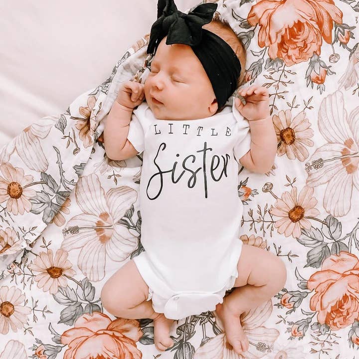 Claire and Bella - Wholesale Bodysuit (Non-Footed) - Baby - Little Sister Pregnancy & Gender Reveal Onesie1