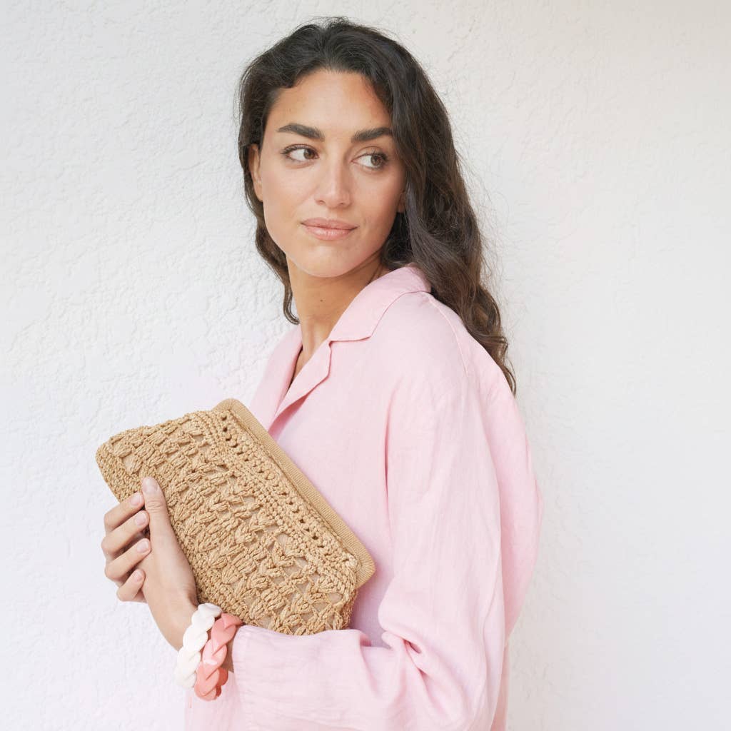 Maradji - Wholesale Pouch - Women's - POCHETTE CUIR DORÉ CUIVRÉ GINA ACAJOU1