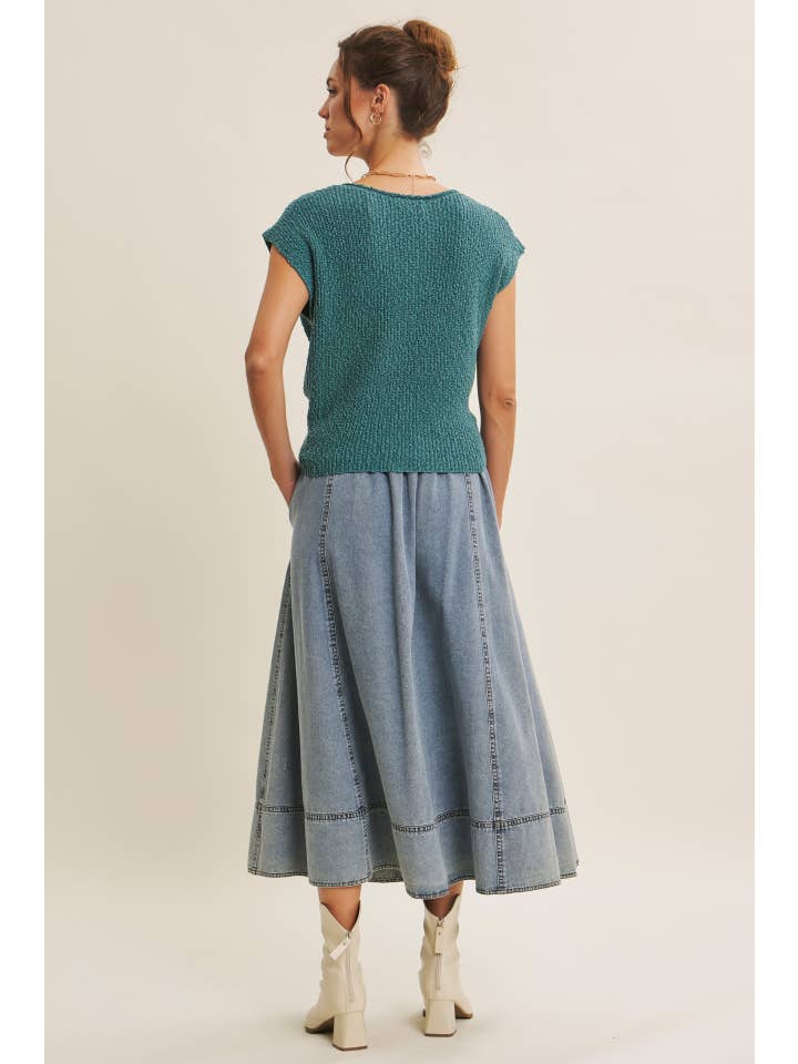 in february - Wholesale Knitted jumper – Women′s - RELAXED FIT SLUB KNIT SWEATER TOP WITH SPLIT NECK31