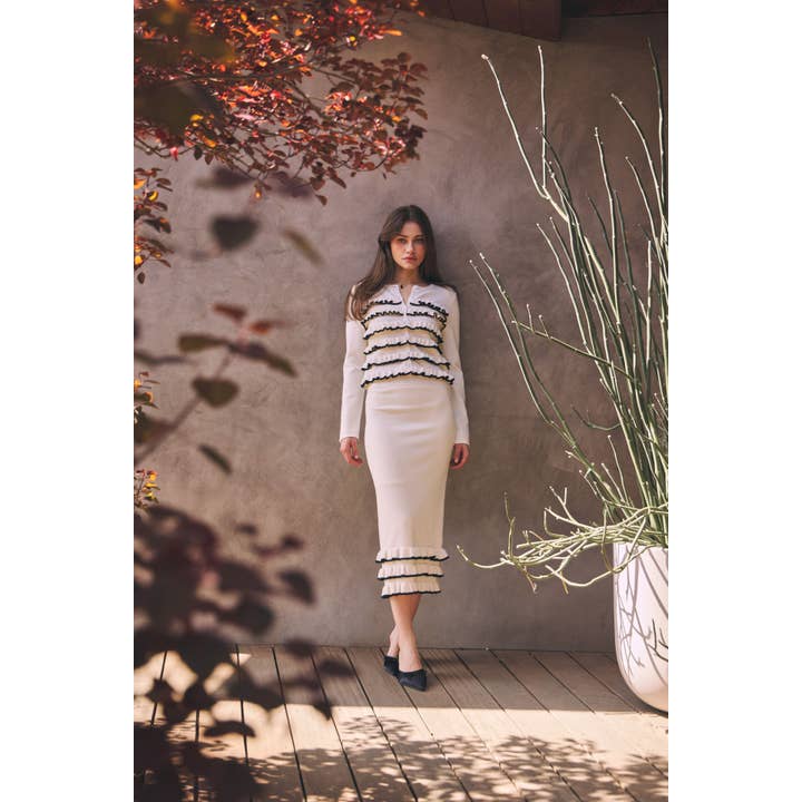 BOLD GELAAGDE RUFFLE TRUI VEST voor wholesale door idem ditto