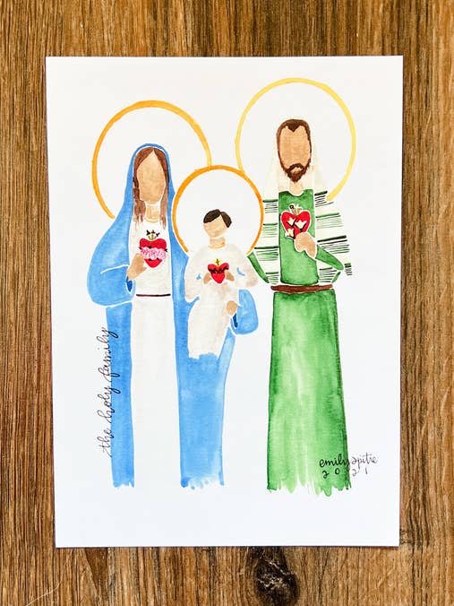 Sainte Famille 1 - Impression 5x7 pour la vente par Emily S Pitre Art