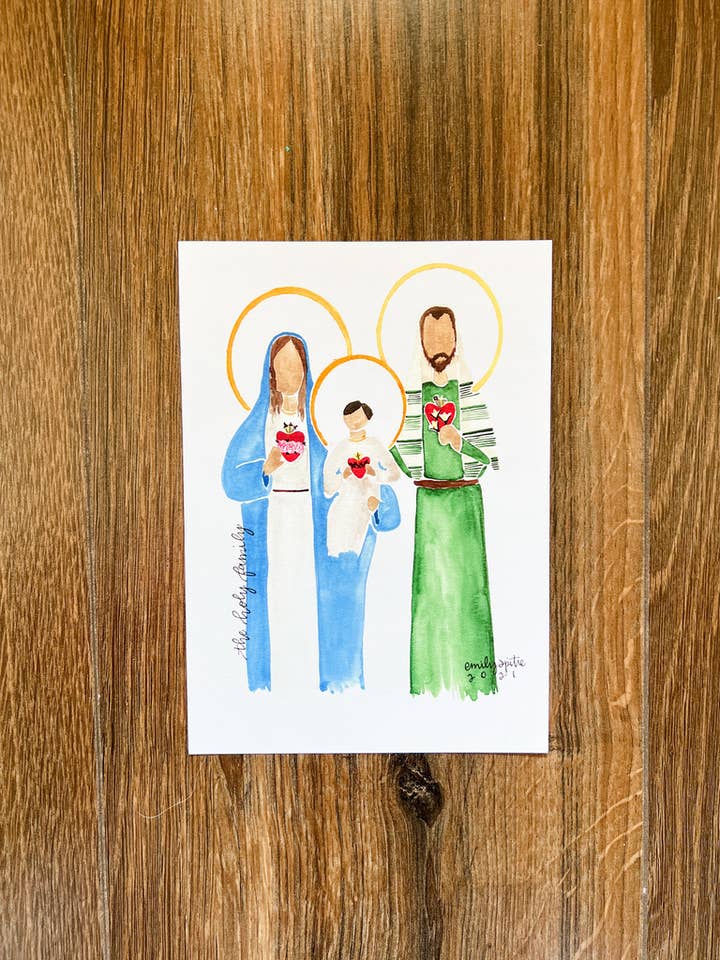 Holy Family 1 - 5x7 Print for wholesale by Emily S Pitre Art