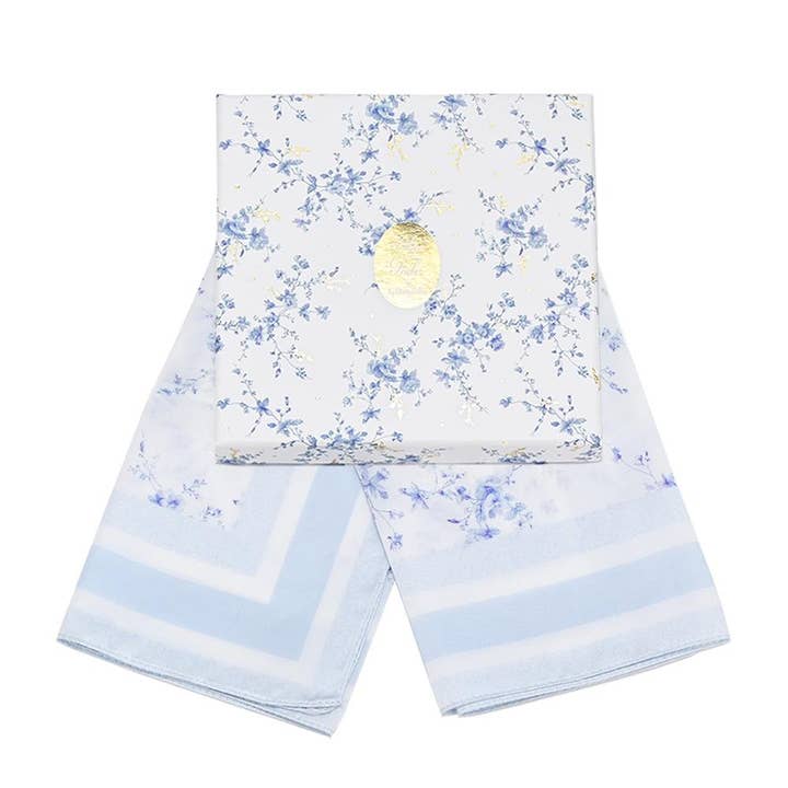 Foulard 50x50 in cadeaudoos Blue Toile van SoapTales voor wholesale door IngrossoBeauty by INCI Srl