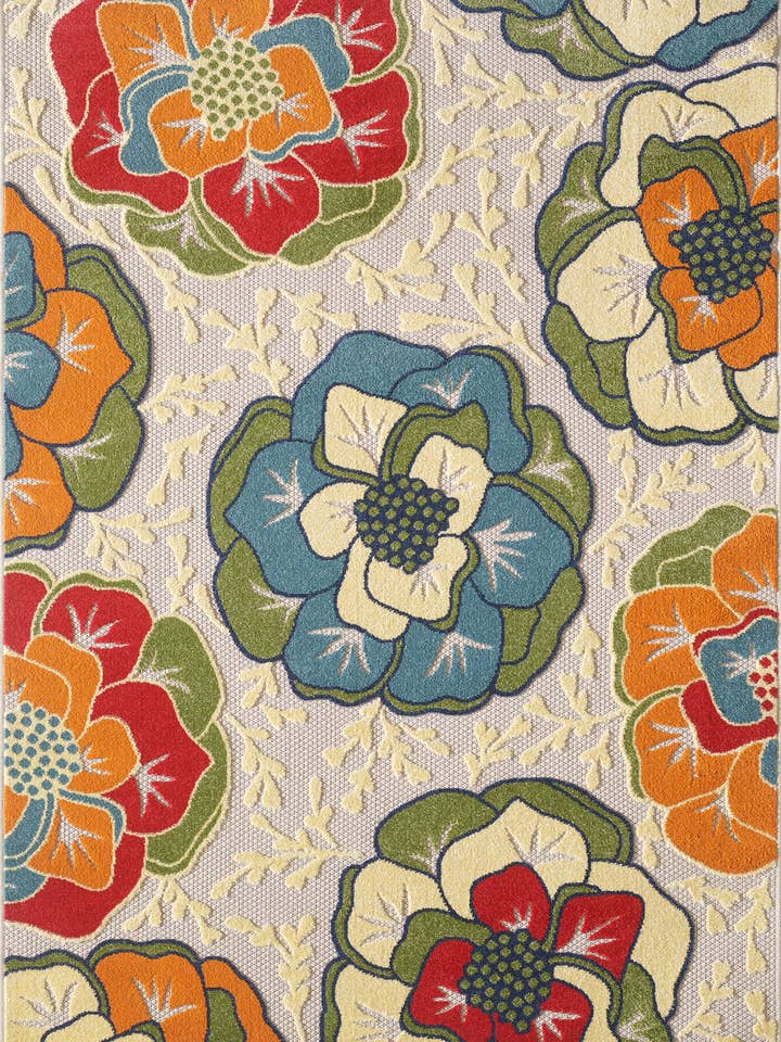 Calla 6936 Ivory Flora Area Rug for wholesale by KAS Rugs