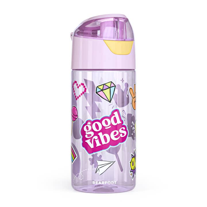 BEARFOOT - Wholesale Water Bottle - Children's water bottle, lightweight water bottle - purple sticker