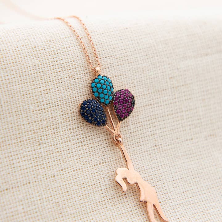 Volenia Silver - Venta al por mayor Collares con colgantes/abalorios - Collar con colgante de globo volador de plata de ley 925 para mujer